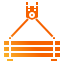 Icon of a crane lifting a pallet, symbolizing heavy freight logistics