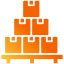 Icon of stacked pallets, representing freight and logistics